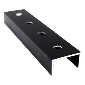 Éclisse de raccordement pour rail de montage PV 200 mm aluminium anodisé noir