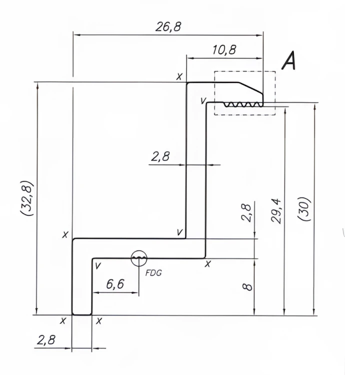 Pince latérale H30 noire anodisée – pince d'extrémité PV L50 PV-03-02 (3)