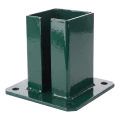 Base de poteau en acier pour poteau de clôture et de portail 100×100 mm verte RAL 6005 000-791 (2)