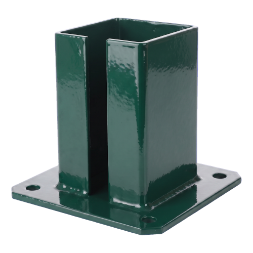 Base de poteau en acier pour poteau de clôture et de portail 100×100 mm verte RAL 6005 000-791 (2)