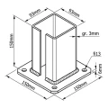 Base de poteau en acier pour poteau de clôture et de portail 100×100 mm verte RAL 6005 000-791 (3)