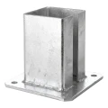 Platine de fixation en acier galvanisé pour poteau de clôture et de portail 100×100 mm 000-789 (1)