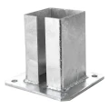 Platine de fixation en acier galvanisé pour poteau de clôture et de portail 100×100 mm 000-789 (2)