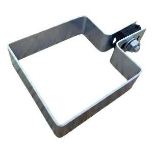 Collier d'extrémité pour clôture 80×80 mm galvanisé – kit avec entretoises