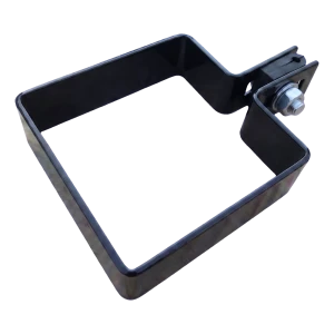 Collier de fixation d'extrémité pour clôture 80×80 mm noir RAL 9005 – kit de montage