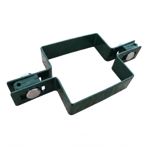 Collier de fixation intermédiaire pour panneaux de clôture, carré 80×80 mm, vert RAL 6005 001-614 (1)