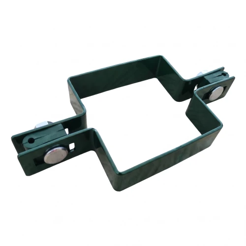 Collier de fixation intermédiaire pour panneaux de clôture, carré 80×80 mm, vert RAL 6005 001-614 (1)