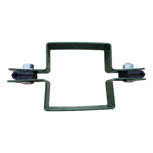 Collier de fixation intermédiaire pour panneaux de clôture, carré 80×80 mm, vert RAL 6005 001-614 (2)