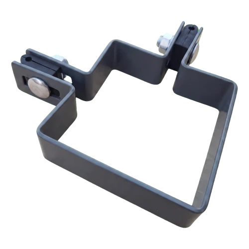Collier d'angle pour clôture 80×80 mm graphite RAL 7016 – kit de montage complet 001-615 (1)