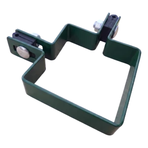 Collier d'angle pour clôture 80×80 mm vert RAL 6005 – kit de fixation complet