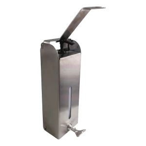 Distributeur à coude mural en acier inoxydable 1000 ml – verrouillable à clé