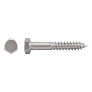 Vis à bois en acier inoxydable A2 DIN 571 5×30 mm – tête hexagonale – carton de 200 pièces