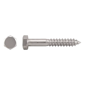 Vis à bois en acier inoxydable A2 DIN 571 12×80 mm – tête hexagonale – carton de 50 pièces