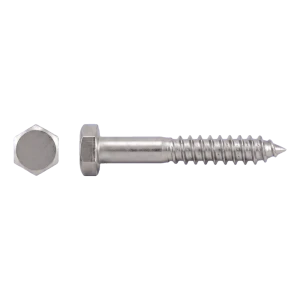 Vis à bois en acier inoxydable A2 DIN 571 6×120 mm – tête hexagonale – carton de 100 pièces