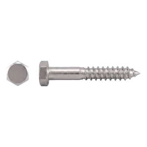 Vis à bois en acier inoxydable A2 DIN 571 5×50 mm – tête hexagonale – carton de 200 pièces