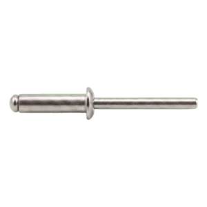 Rivet aveugle en acier inoxydable A2/A2 ISO 15983 4,0×16 mm – tête plate, ouvert – carton de 500 pièces