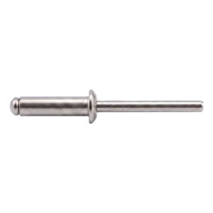 Rivet aveugle en acier inoxydable A2/A2 ISO 15983 4,0×18 mm – tête plate, ouvert – carton de 500 pièces