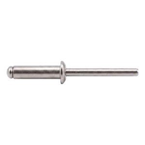 Rivet aveugle en acier inoxydable A4/A4 ISO 15983 4,0×12 mm – tête plate, ouvert – carton de 500 pièces