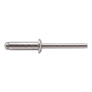 Rivet aveugle en acier inoxydable A4/A4 ISO 15983 3,0×12 mm – tête plate, ouvert – carton de 500 pièces