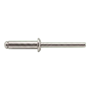 Rivet aveugle en acier inoxydable A2/A2 ISO 15983 5,0×16 mm – tête plate, ouvert – carton de 500 pièces