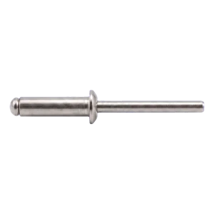 Rivet aveugle en acier inoxydable A2/A2 ISO 15983 3,2×10 mm – tête plate, ouvert – carton de 500 pièces