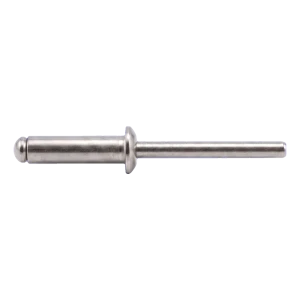 Rivet aveugle en acier inoxydable A2/A2 ISO 15983 3,0×12 mm – tête plate, ouvert – carton de 500 pièces