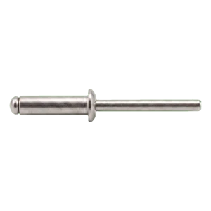 Rivet aveugle en acier inoxydable A2/A2 ISO 15983 5,0×12 mm – tête plate, ouvert – carton de 500 pièces