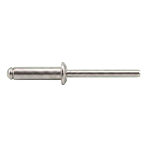 Rivet aveugle en acier inoxydable A4/A4 ISO 15983 5,0×10 mm – tête plate, ouvert – carton de 500 pièces