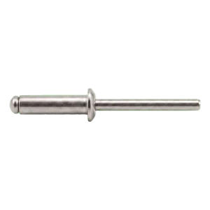 Rivet aveugle en acier inoxydable A2/A2 ISO 15983 3,0×8 mm – tête plate, ouvert – carton de 500 pièces