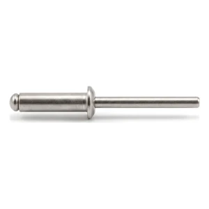 Rivet aveugle en acier inoxydable A4/A4 ISO 15983 5,0×16 mm – tête plate, ouvert – carton de 500 pièces