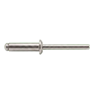 Rivet aveugle en acier inoxydable A2/A2 ISO 15983 6,0×16 mm – tête plate, ouvert – carton de 250 pièces