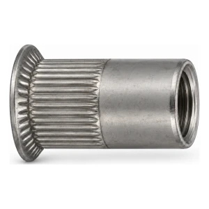 Écrou à river en acier inoxydable A2 M6×16 mm – tête fraisée, fût moleté – carton de 250 pièces