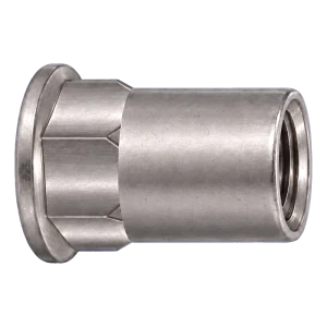 Écrou à river en acier inoxydable A4 M10×22 mm – tête plate, fût semi-hexagonal – carton de 250 pièces