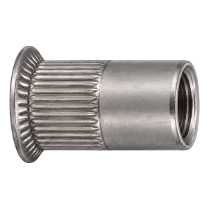 Écrou à river en acier inoxydable A4 M10×21 mm – tête fraisée, fût moleté – carton de 250 pièces