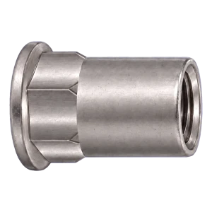 Écrou à river en acier inoxydable A2 M4×11,5 mm – tête plate, fût semi-hexagonal – carton de 250 pièces