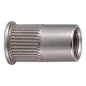 Écrou à river en acier inoxydable A4 M5×11,5 mm – petite tête fraisée, fût moleté – carton de 250 pièces
