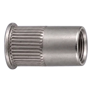 Écrou à river en acier inoxydable A4 M6×14 mm – petite tête fraisée, fût moleté – carton de 250 pièces
