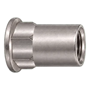 Écrou à river en acier inoxydable A2 M6×15,5 mm – tête plate, fût semi-hexagonal – carton de 250 pièces