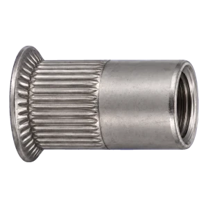 Écrou à river en acier inoxydable A2 M8×19 mm – tête fraisée, fût moleté – carton de 250 pièces