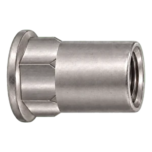 Écrou à river en acier inoxydable A4 M8×17,5 mm – tête plate, fût semi-hexagonal – carton de 250 pièces