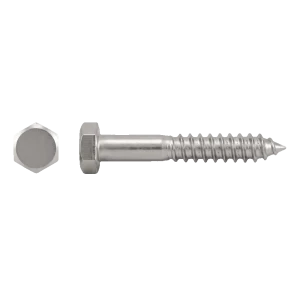 Vis à bois en acier inoxydable A2 DIN 571 6×80 mm – tête hexagonale – carton de 100 pièces