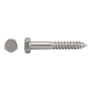 Vis à bois en acier inoxydable A2 DIN 571 10×60 mm – tête hexagonale – carton de 100 pièces