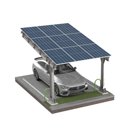 Carport Photovoltaïque pour 1 véhicule L 5,7m x 3,3m Abri Solaire GPV-101-06 (2)