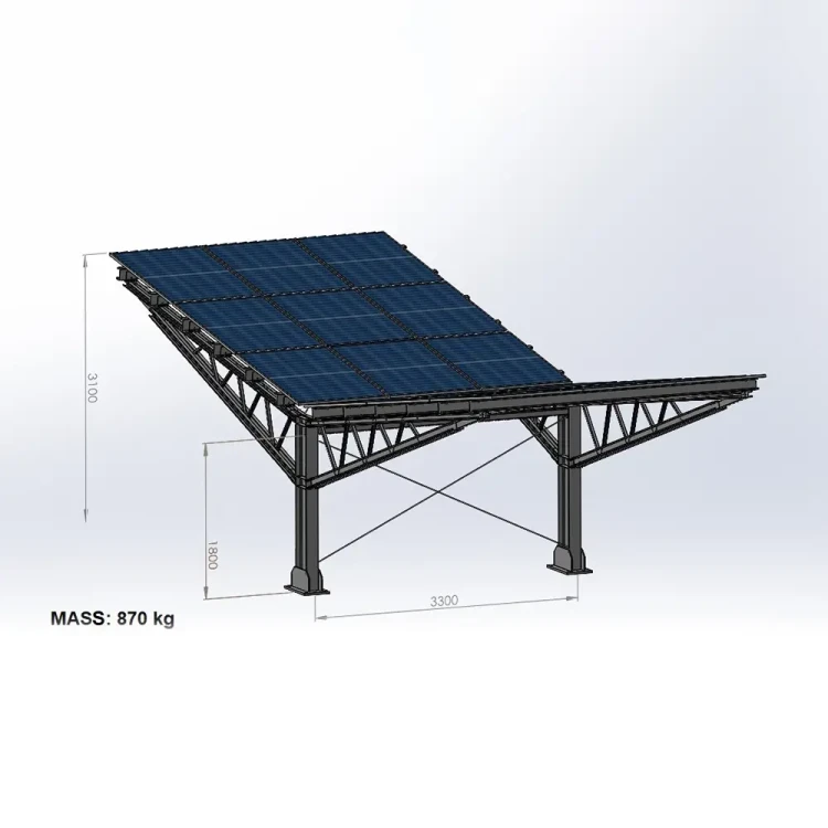 Carport Photovoltaïque pour 2 véhicules T Eco 11,4m x 3,3m Abri Solaire GPV-101-09 (3)