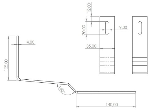 Crochet de toit pour toitures inclinées - SPEC - Acier inoxydable H17 PV-08-37 (2)
