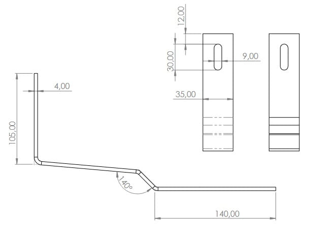 Crochet de toit pour toitures inclinées - SPEC - Acier inoxydable H17 PV-08-37 (2)