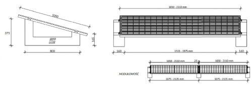 Système de lestage pour montage horizontal de PV sur toit plat SE800 - palette de 16 pièces GPV-600-01 (2)