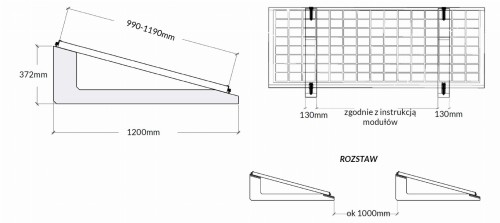 Système de lestage pour montage horizontal de PV sur toit plat SE1200 - palette de 16 pièces GPV-600-03 (2)
