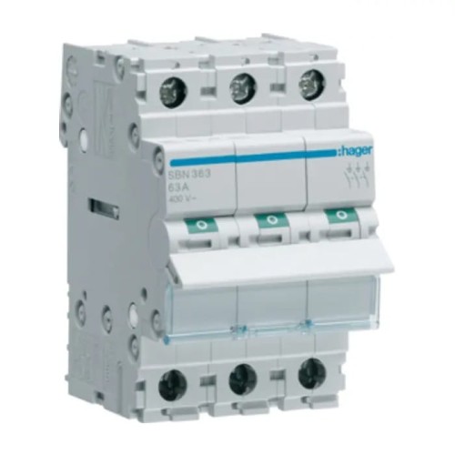 Hager Interrupteur-sectionneur triphasé 3P 63A 400V AC GPV-401-69