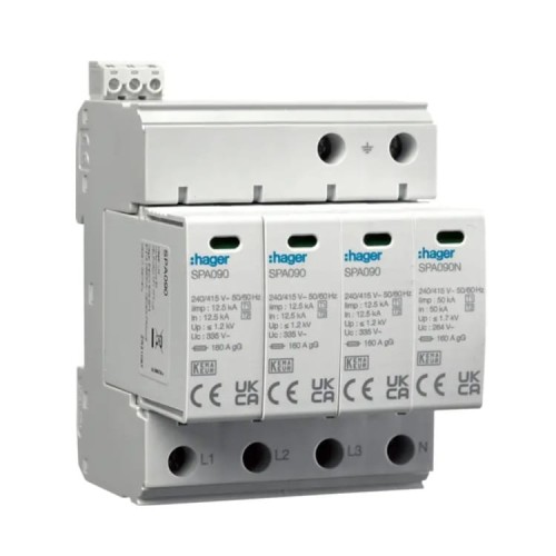 Hager Parafoudre Type 1+2 (B+C) 4P 50kA 1,2kV GPV-401-101